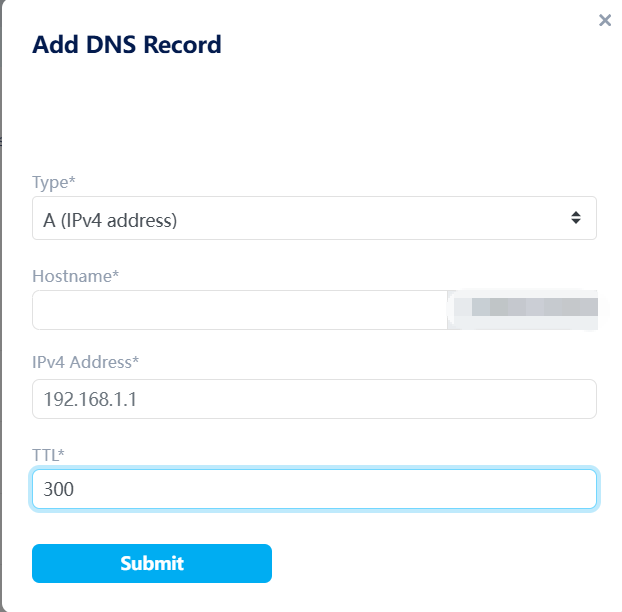 Adding A record in NameSilo DNS settings pointing to VPS IP