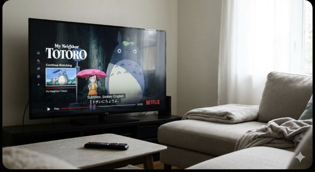 Unblocking Studio Ghibli movies on Netflix Japan with Surfshark VPN on a smart TV